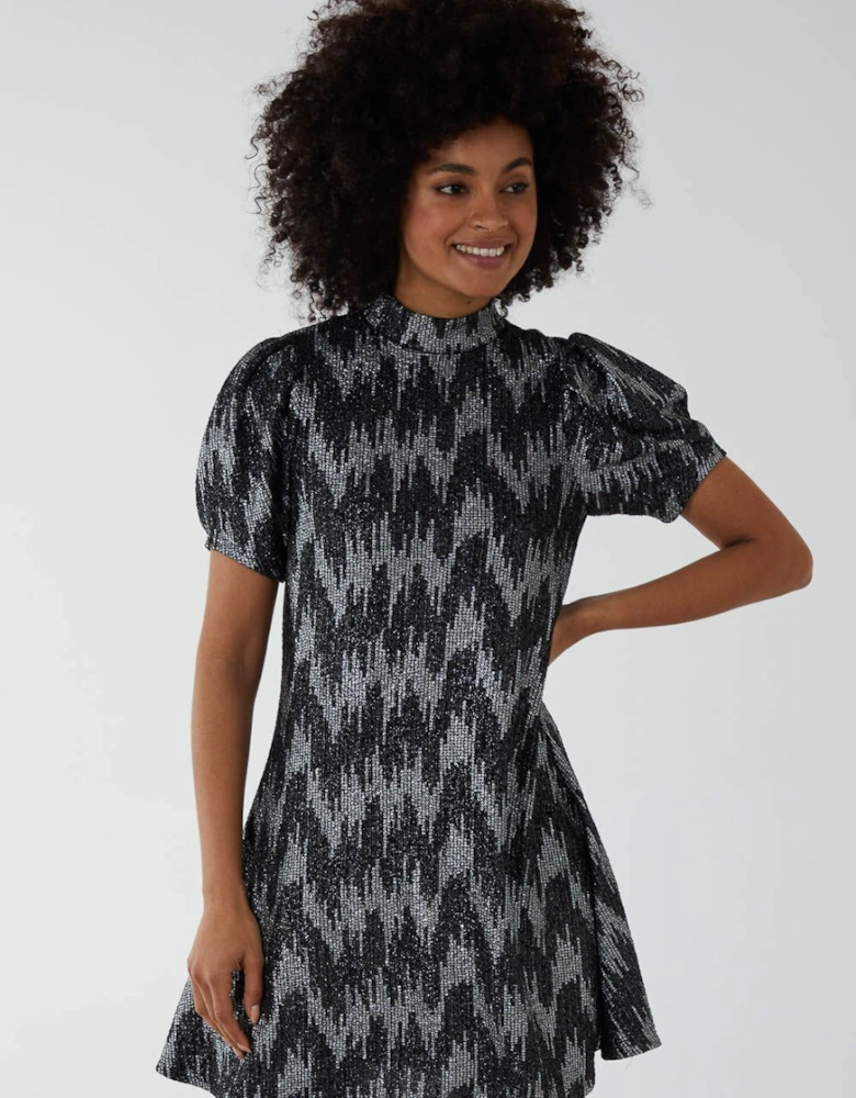 Puff Sleeve Swing Dress