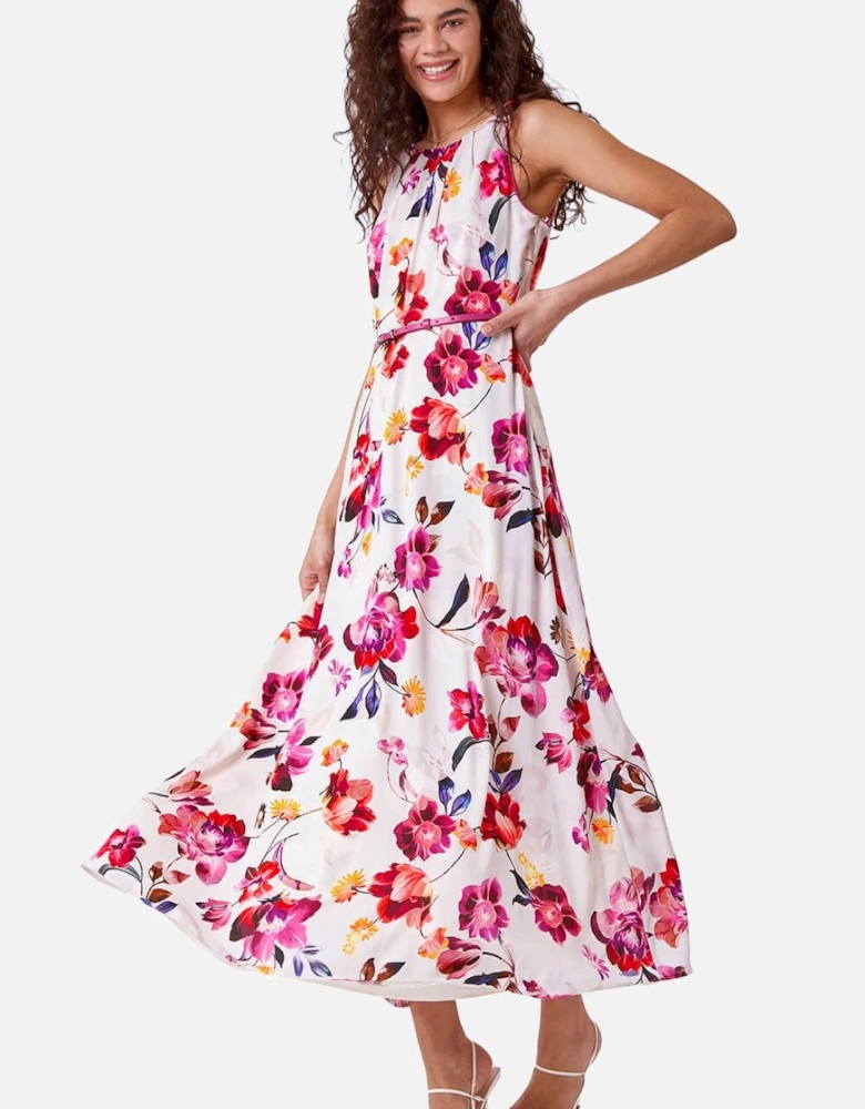 Floral Belted Maxi Dress