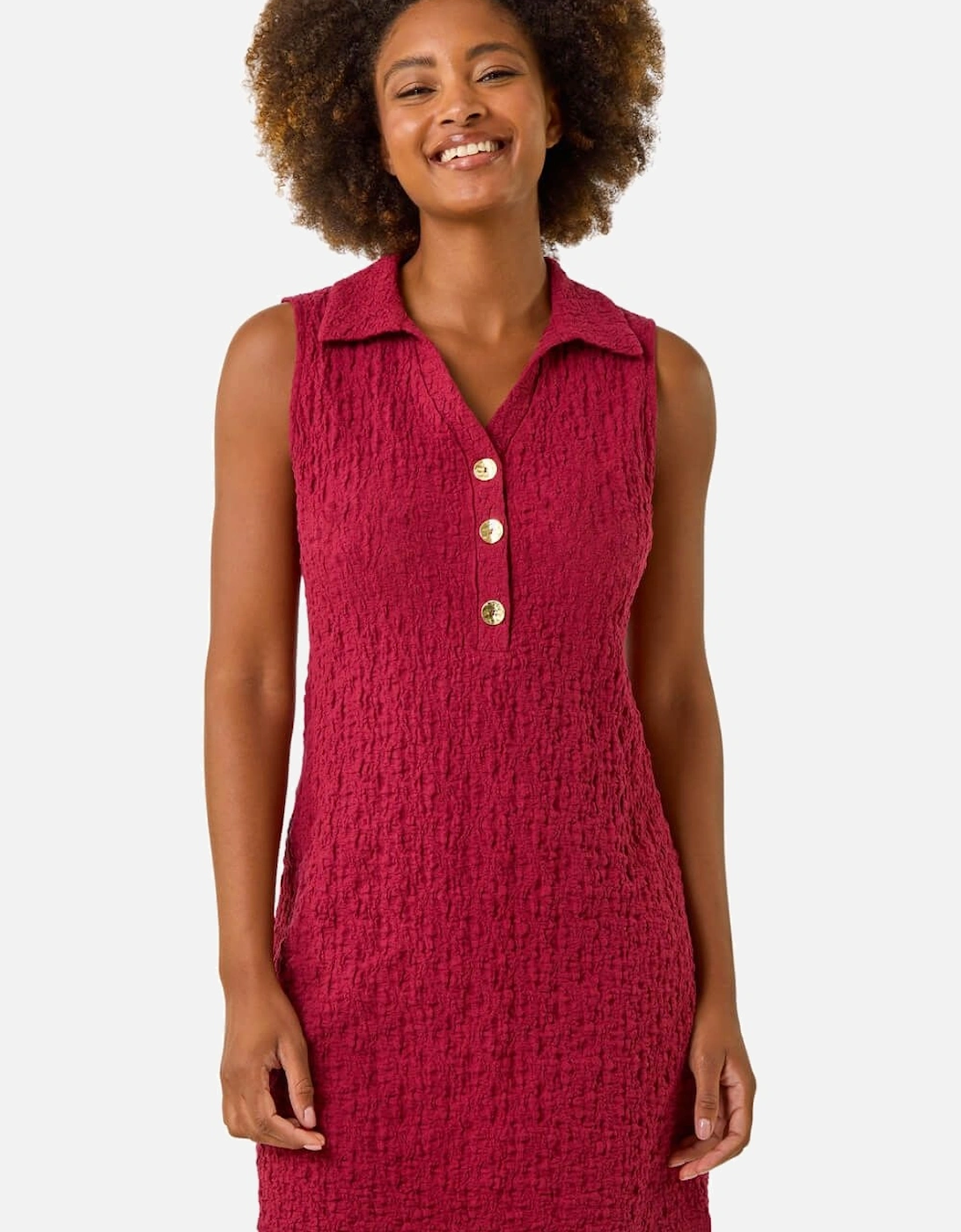 Crinkle Collared A-Line Stretch Dress, 2 of 1