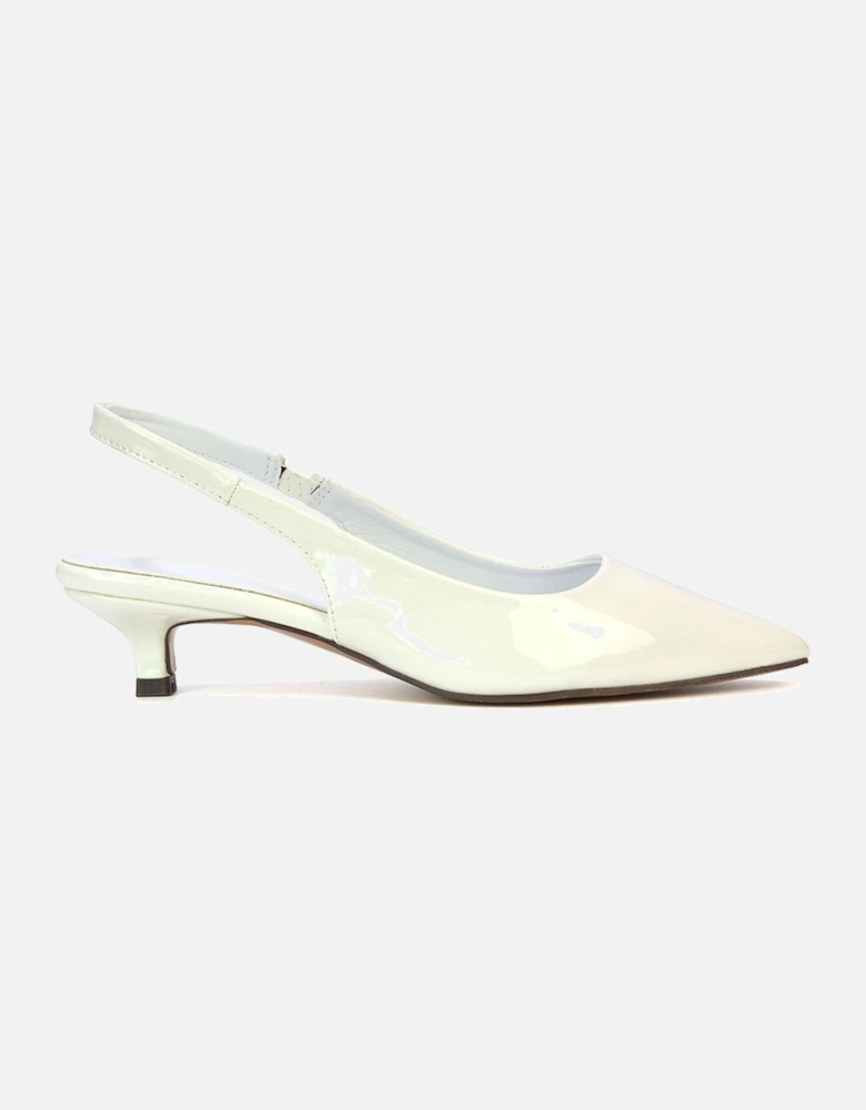 'Jenny'  Pointed Toe Low Kitten Heel Slingback Pumps