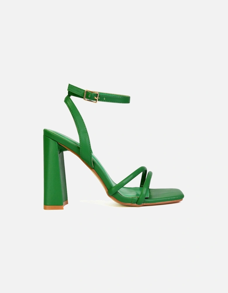 'Sorbet' Square Toe Strappy Block High Heel Sandals