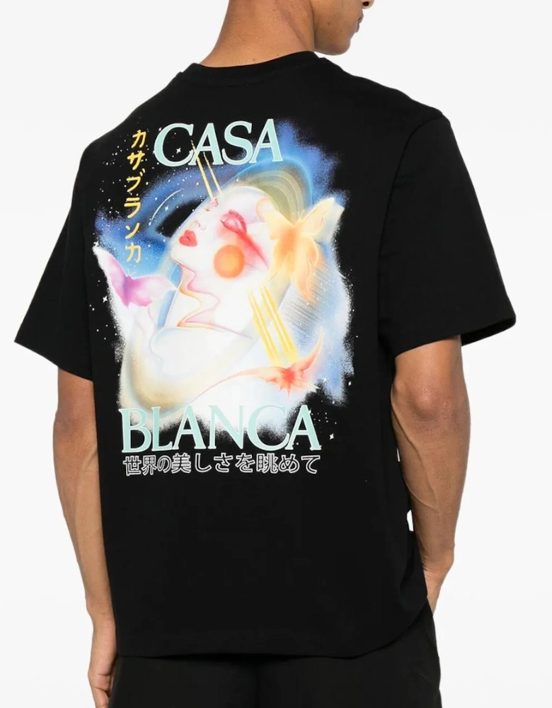 Galactic Connection Oversized T-Shirt in Black