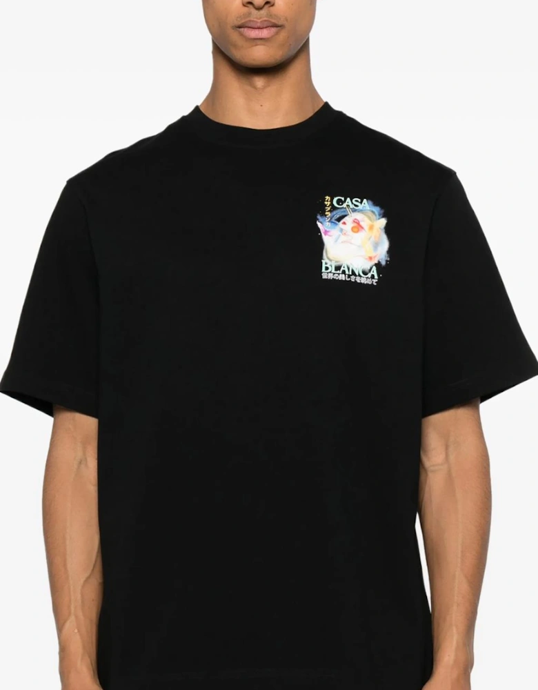Galactic Connection Oversized T-Shirt in Black