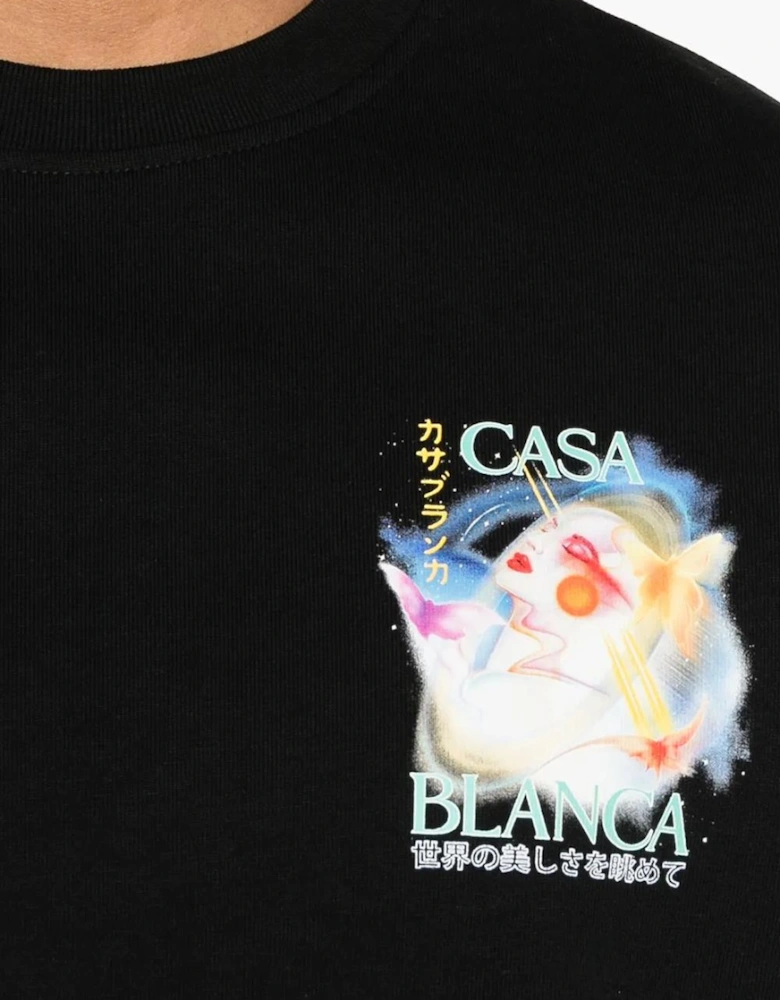 Galactic Connection Oversized T-Shirt in Black
