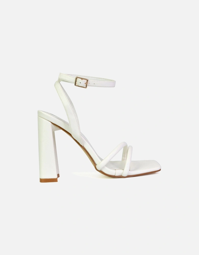 'Sorbet' Square Toe Strappy Block High Heel Sandals