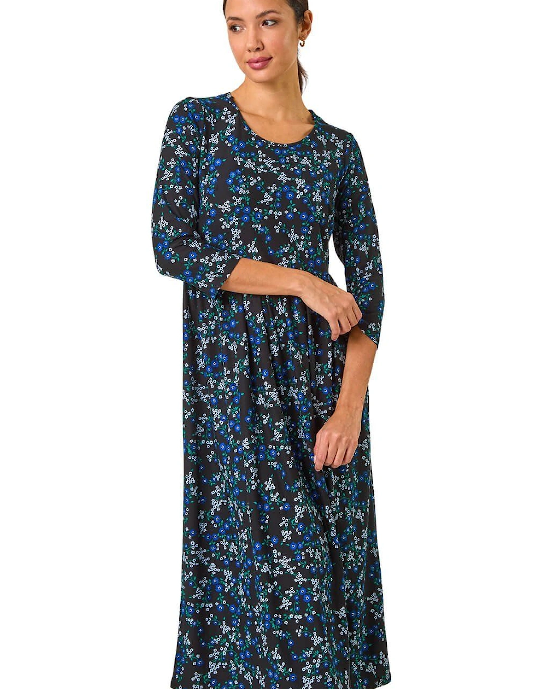 Gathered Waist Floral Midi Dress, 2 of 1