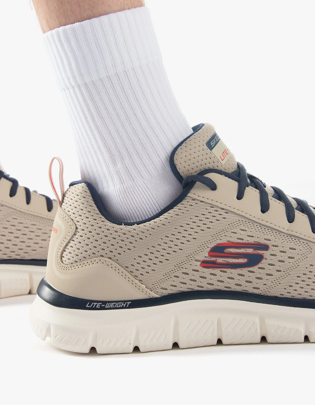 232758/TPNV TRACK - LESHUR Mens Trainers Taupe/Navy