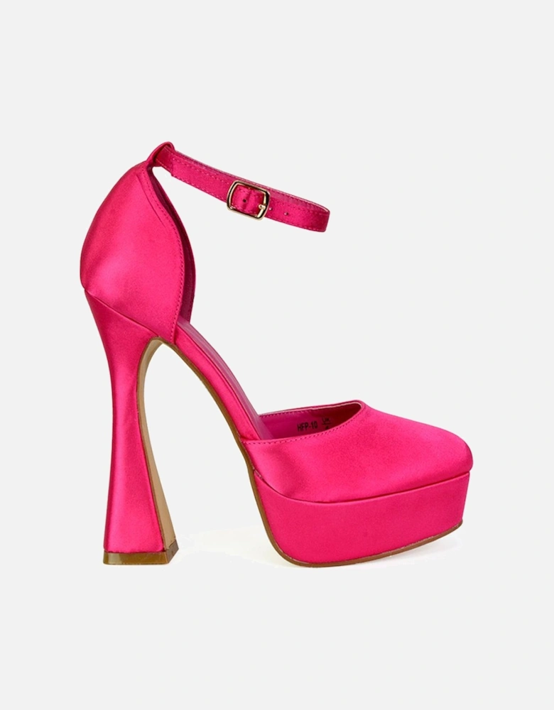 'Leonardo' Satin Court High Heels Platform Wedding Shoes