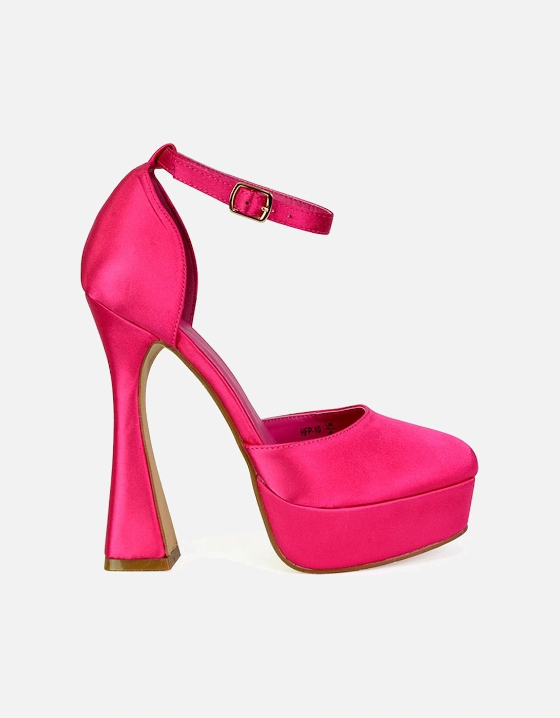 'Leonardo' Satin Court High Heels Platform Wedding Shoes, 2 of 1