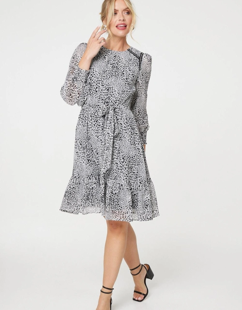 Animal Print Long Sleeve Dress