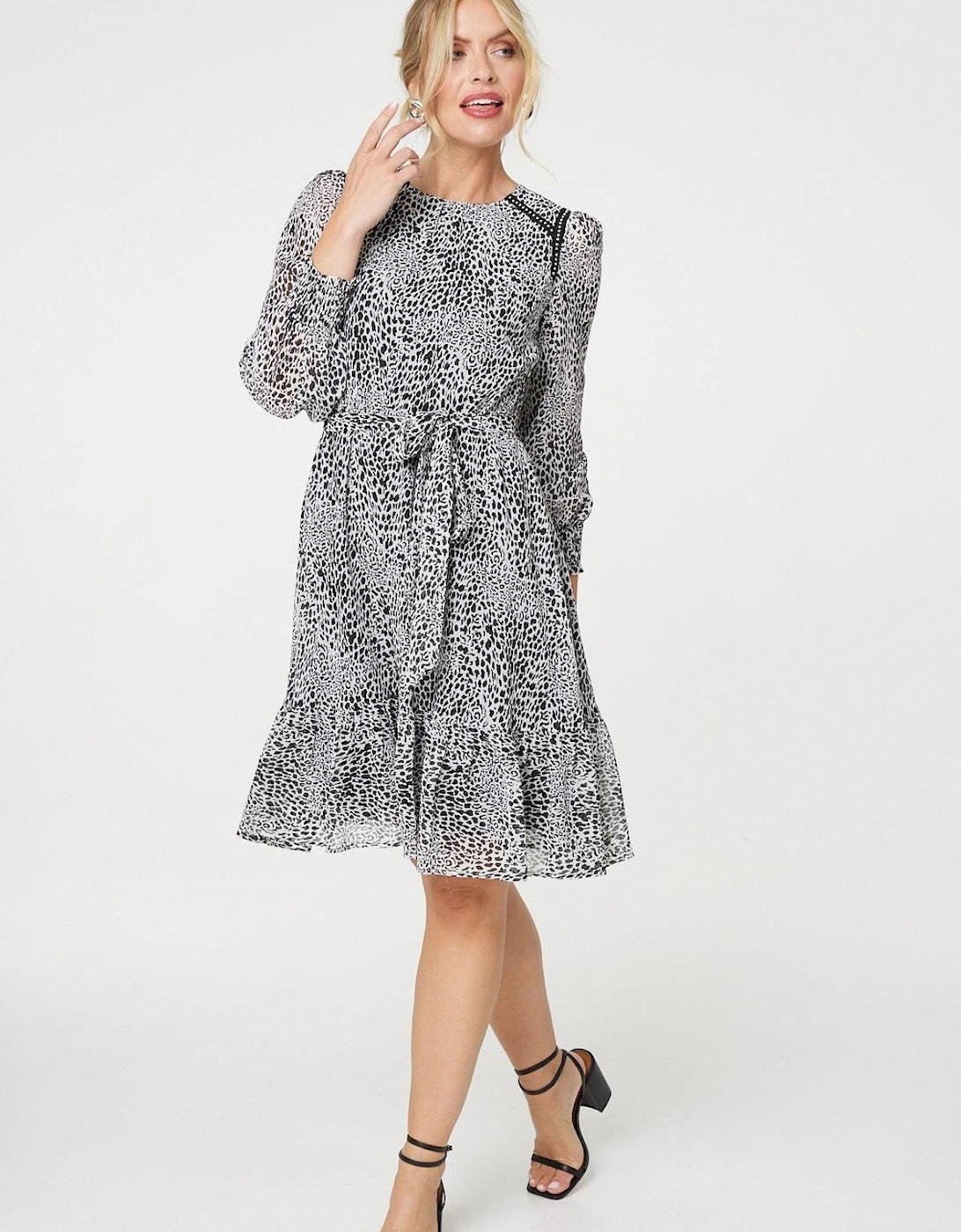 Animal Print Long Sleeve Dress, 2 of 1