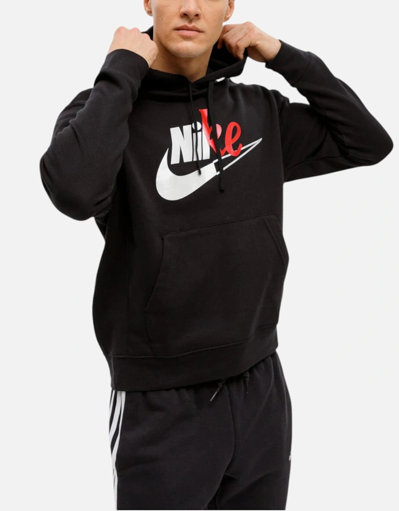 Mens Hoodie Cut Logo Fleece Sportswear