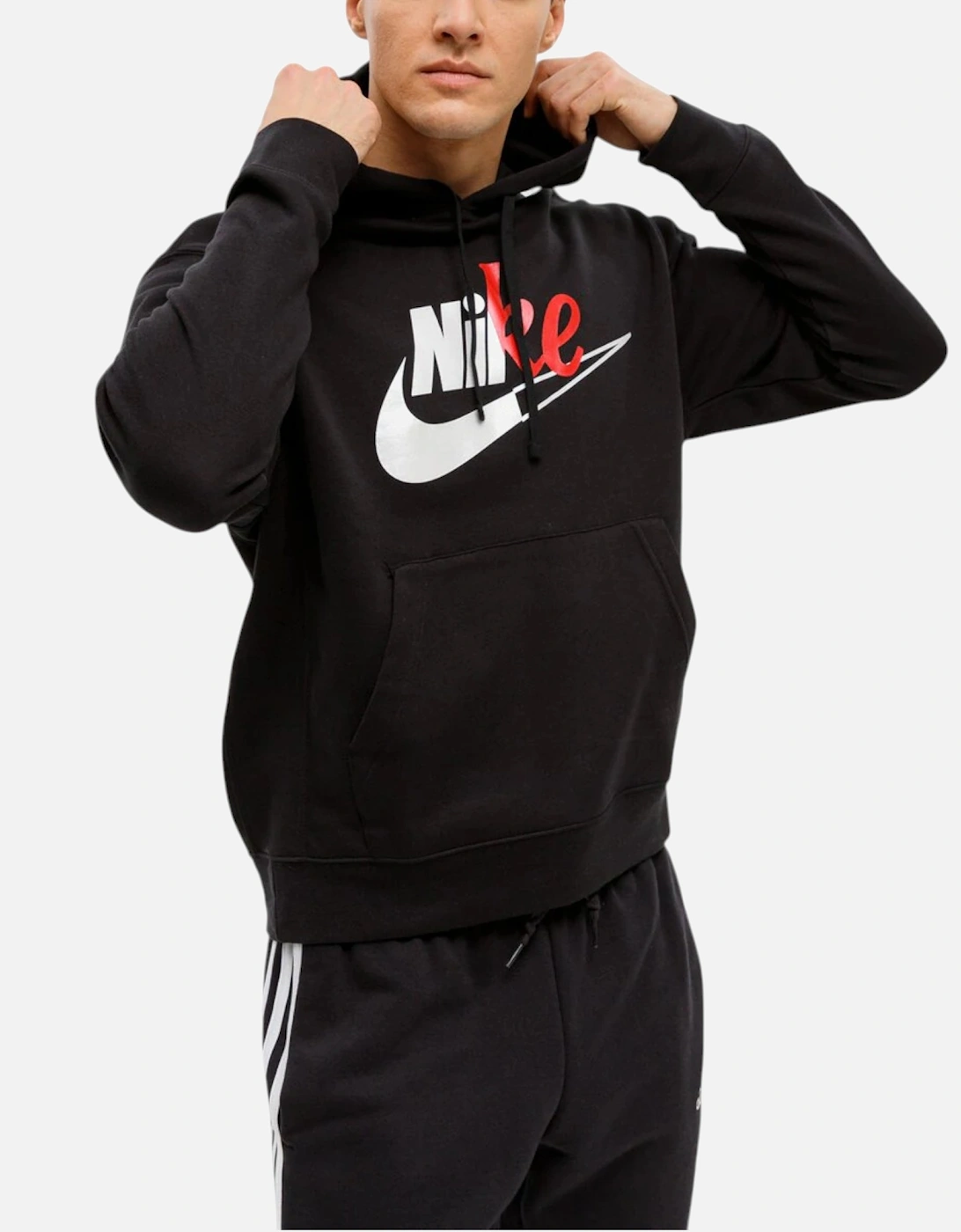 Mens Hoodie Cut Logo Fleece Sportswear