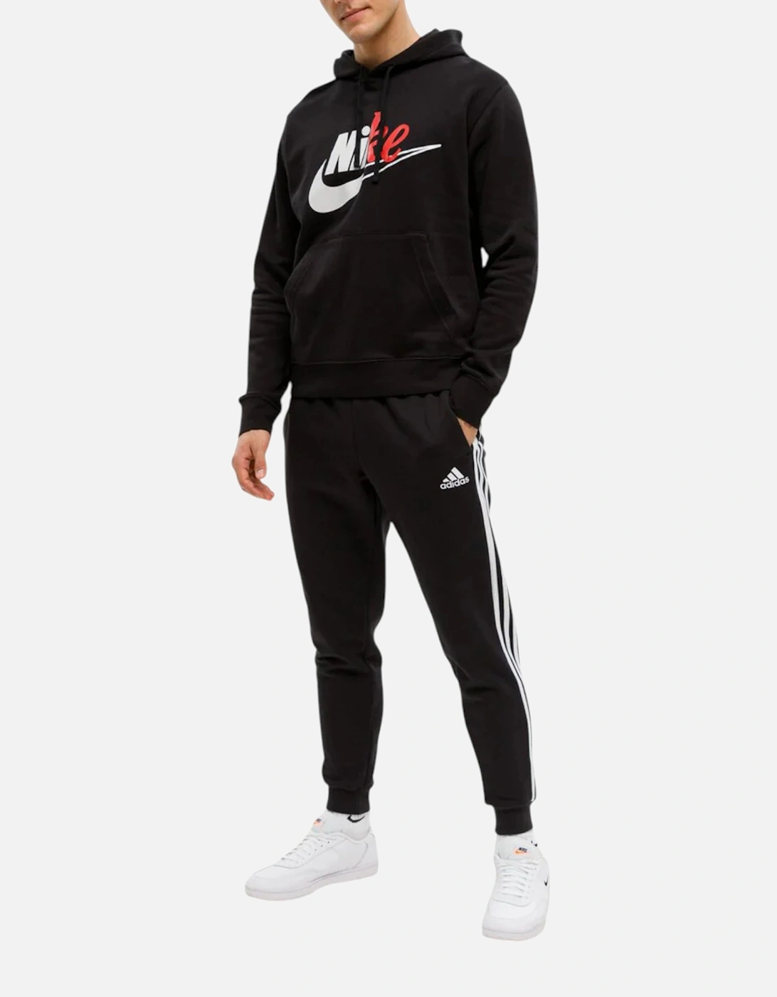 Mens Hoodie Cut Logo Fleece Sportswear