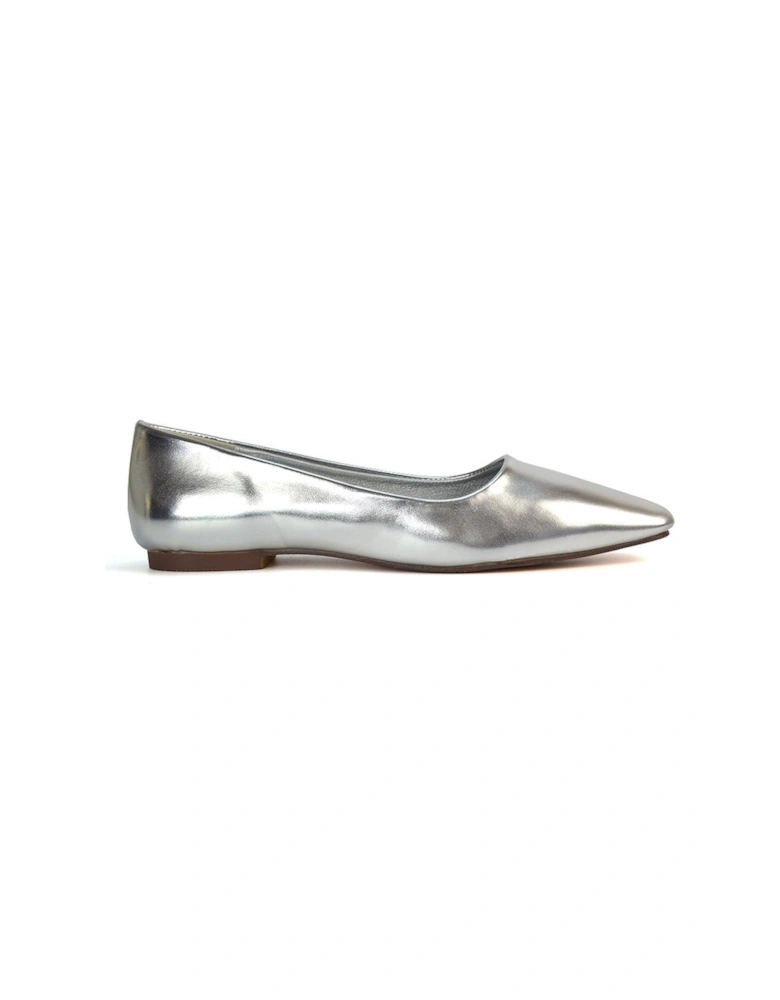 'Maci' Square Toe Slip On Flat Heel Ballerina Pumps