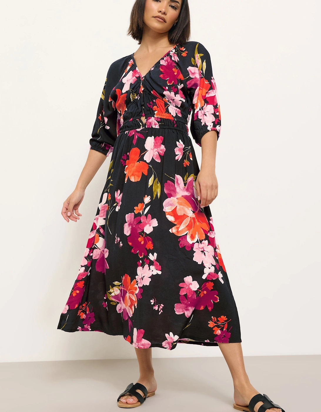 Petite Floral Print Tea Dress, 2 of 1