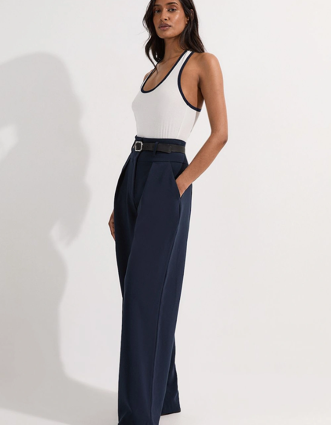 Compact Stretch Essential Tailored High Waist Wide Leg Trouser, 2 of 1
