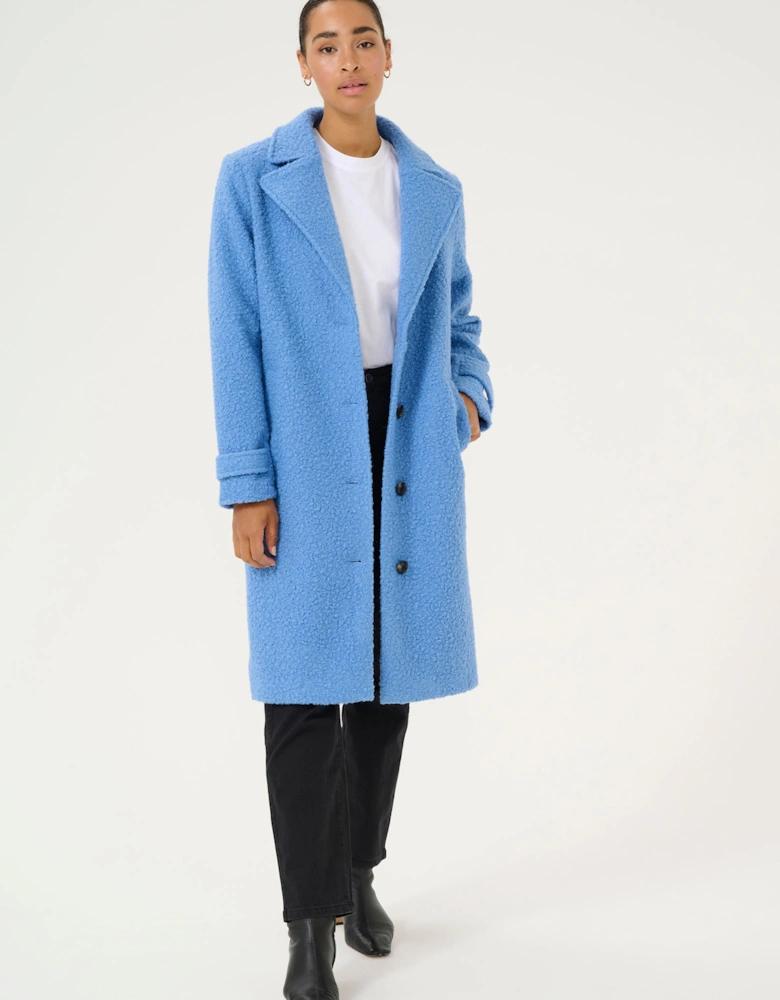 KAanne Teddy Fabric Notch Lapel Coat Plain