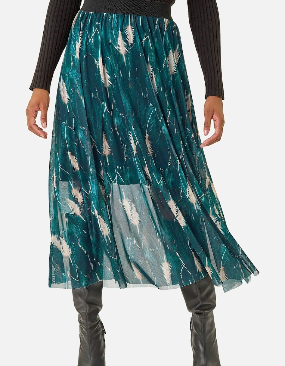 Abstract Print Mesh Overlay Skirt, 2 of 1