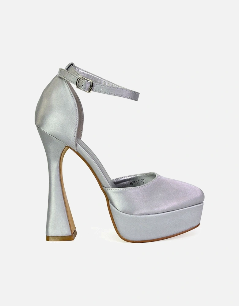 'Leonardo' Satin Court High Heels Platform Wedding Shoes