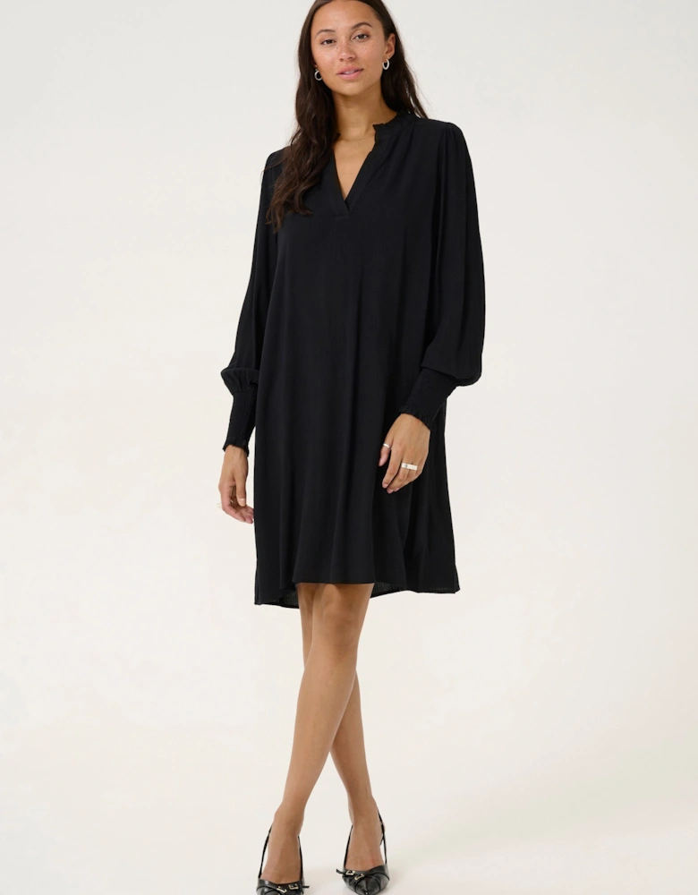 KAmathilde V-notch Neck Loose Fit Dress Plain