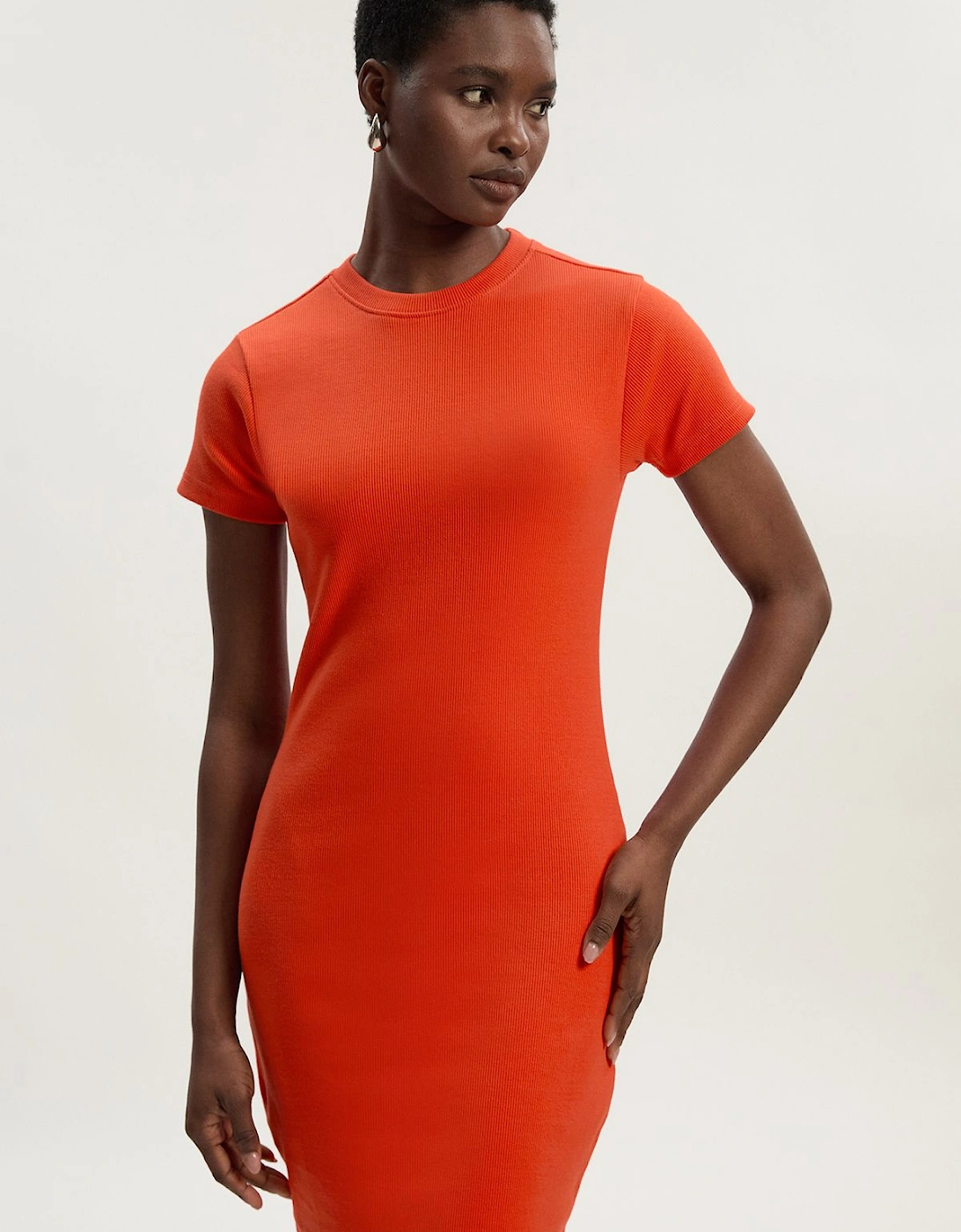 Compact Jersey Ribbed T-Shirt Mini Dress, 2 of 1