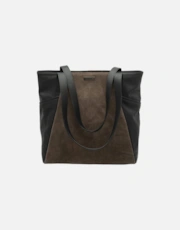 Black/Taupe Leather