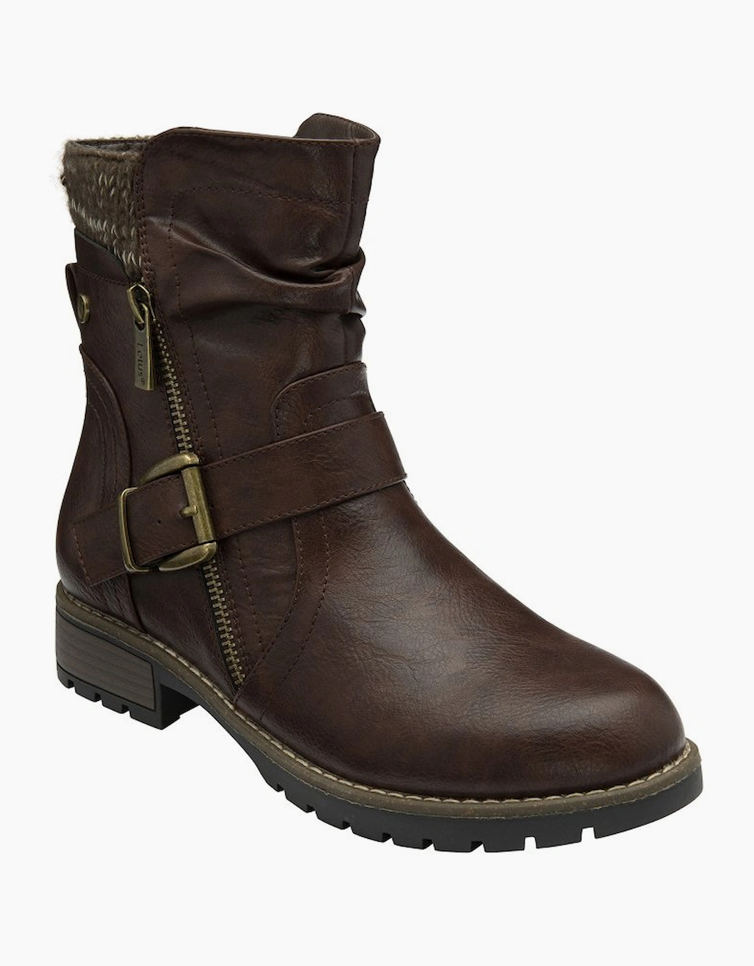 Lotus Women's Jemma Womens Biker Boots - Brown - Size: 5