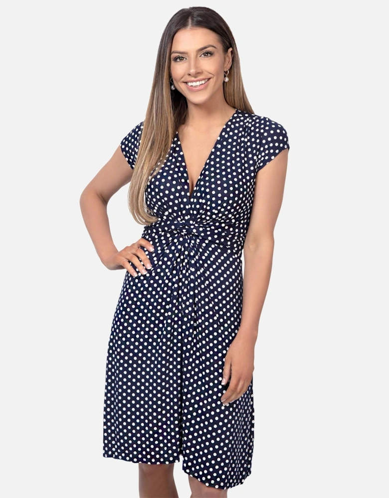 Cap Sleeve Knot Front Dress
