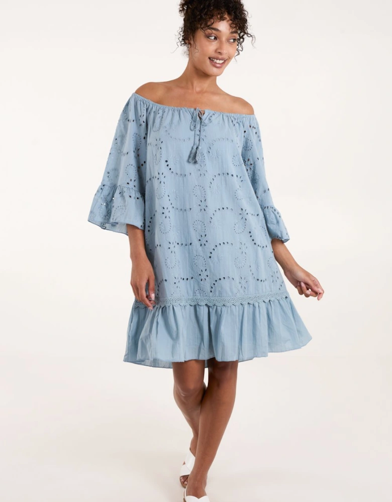Broderie Tunic Smock Dress