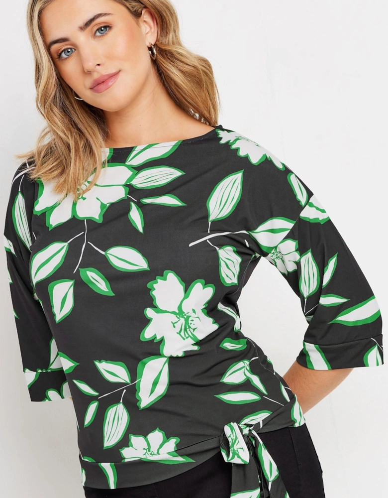 Floral Tie Side Top