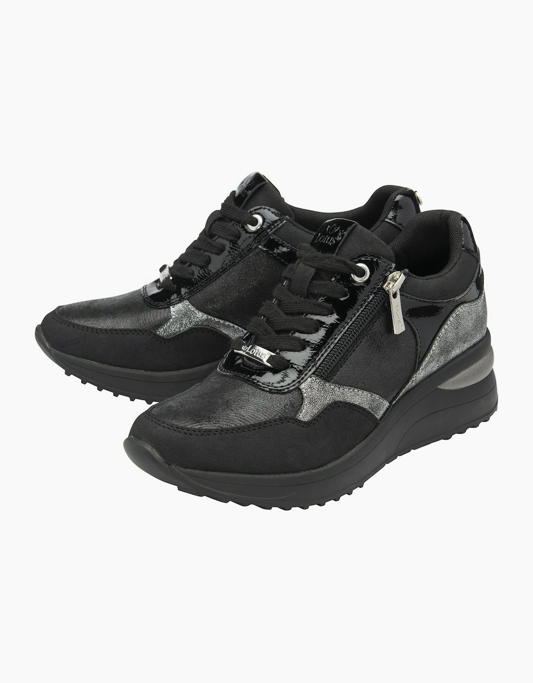 Lotus Women's Black Pluto Wedge Trainers - Image 3