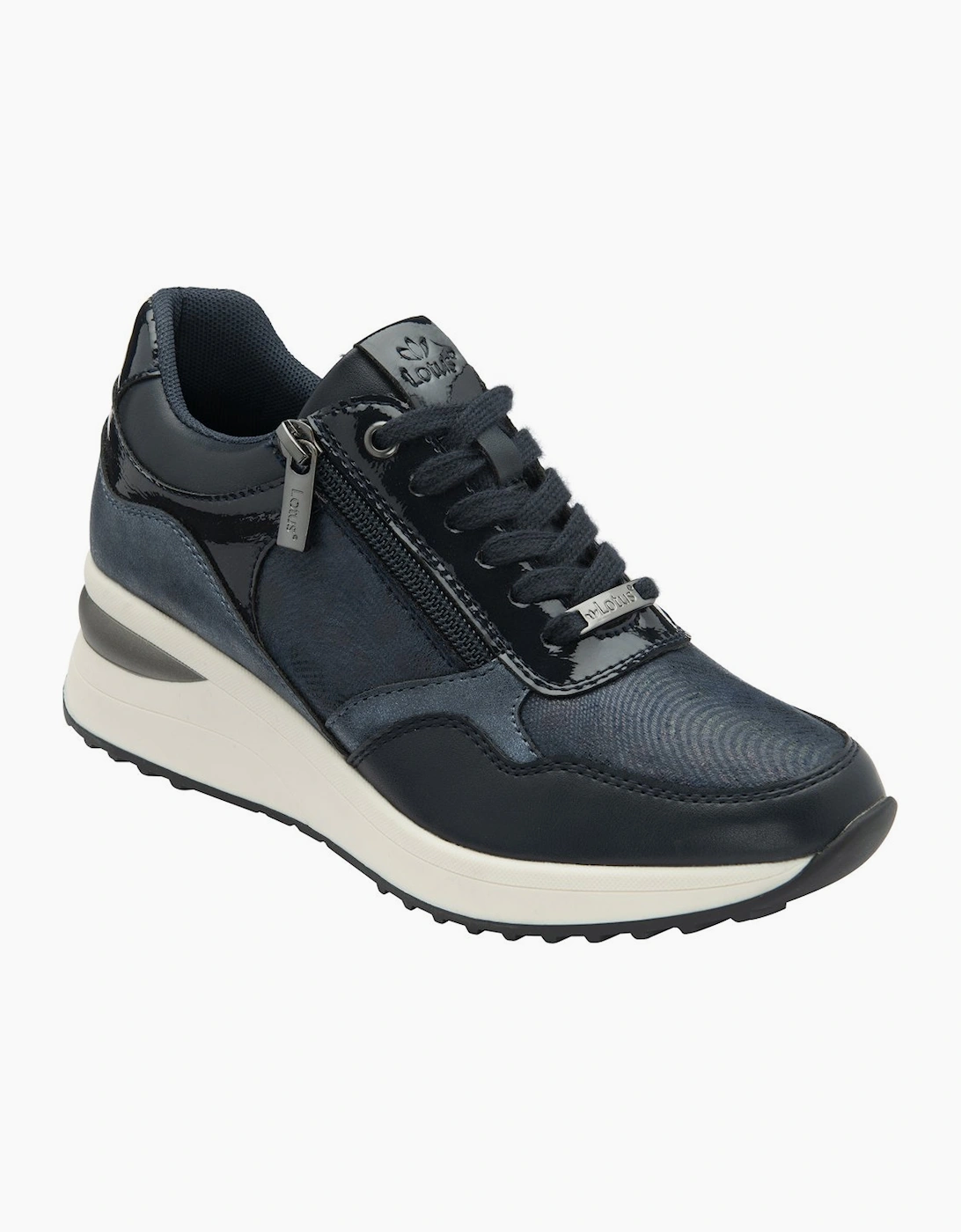 Lotus Women's Navy Pluto Wedge Trainers - Image 3