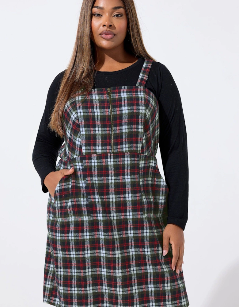 Check Pinafore Dress