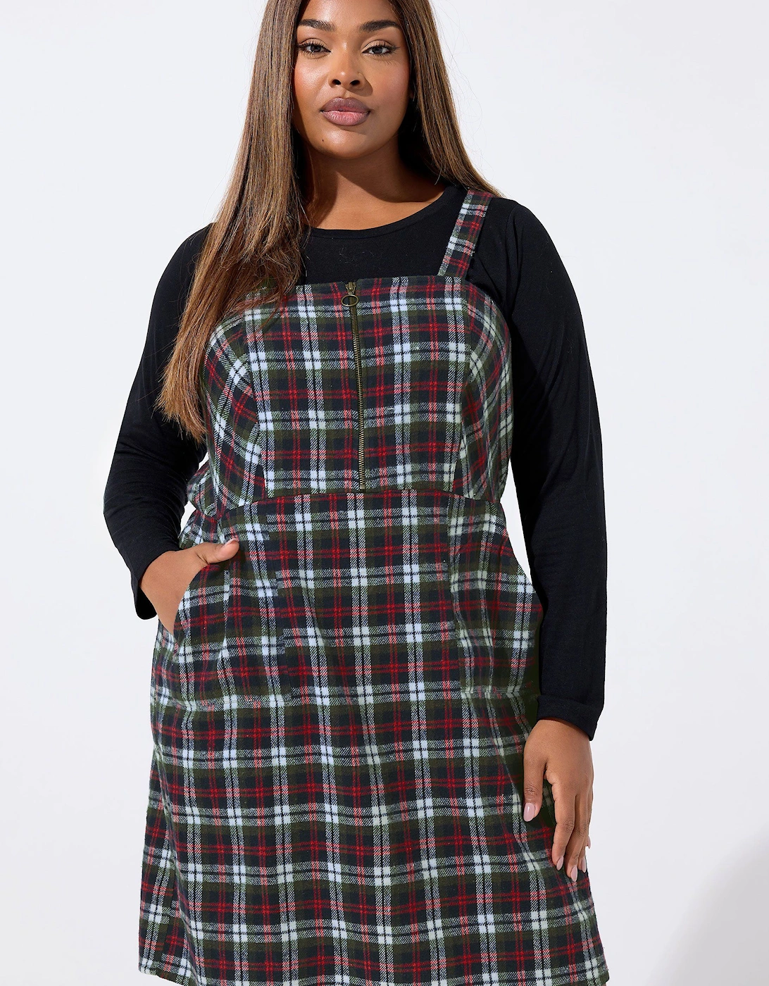 Check Pinafore Dress, 2 of 1