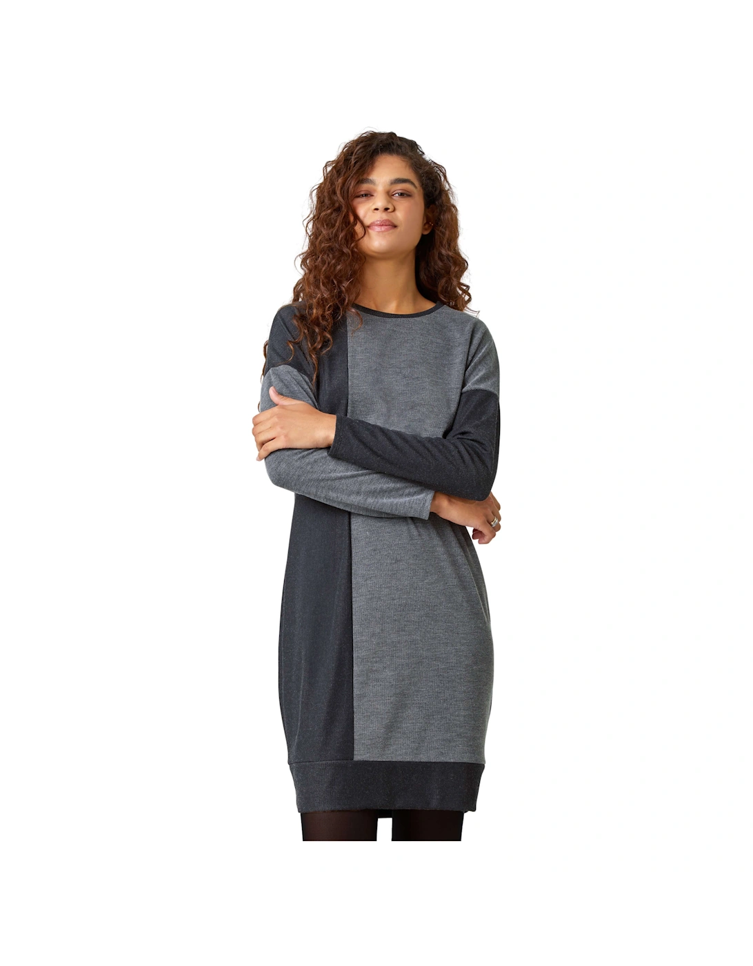 Colour Block Stretch Jumper Dress, 2 of 1
