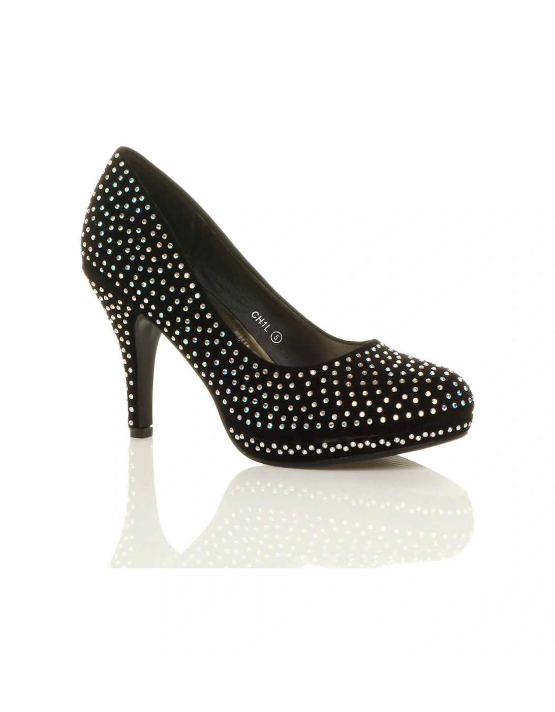 High  Heel  Diamante Court Shoes, 2 of 1