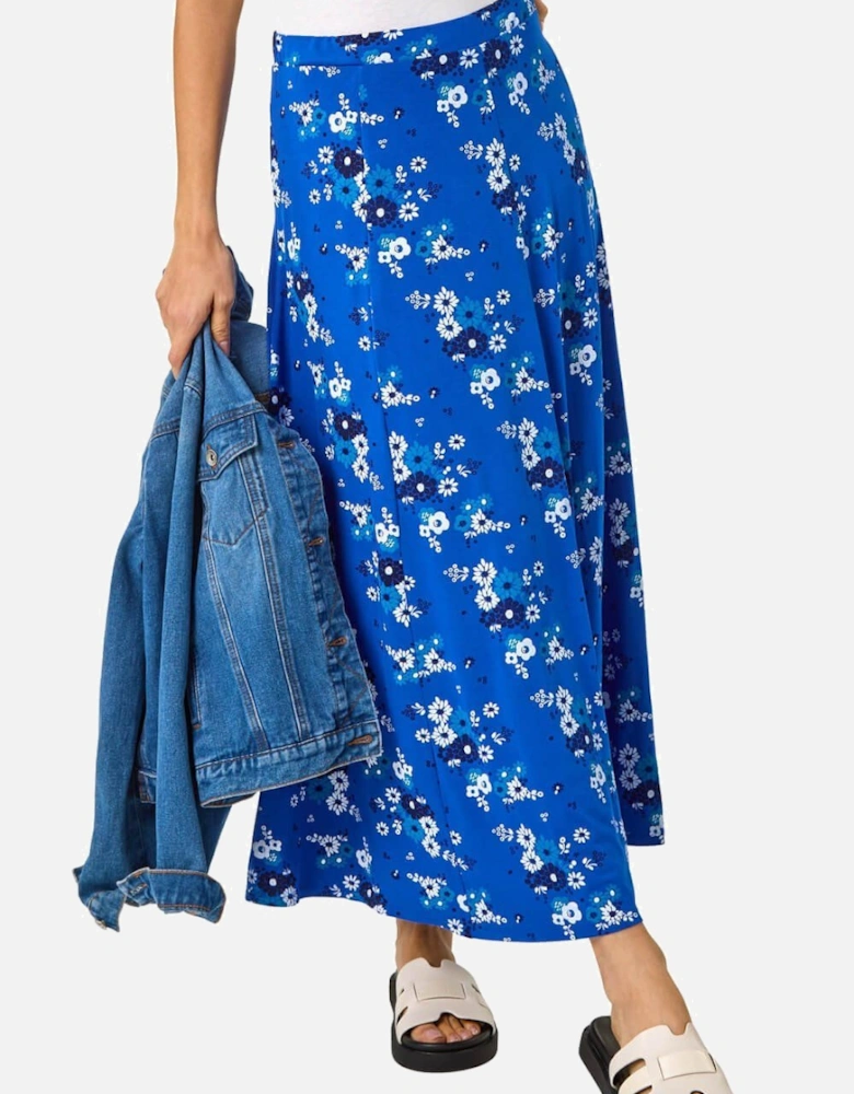 Diagonal Ditsy Floral Print Skirt