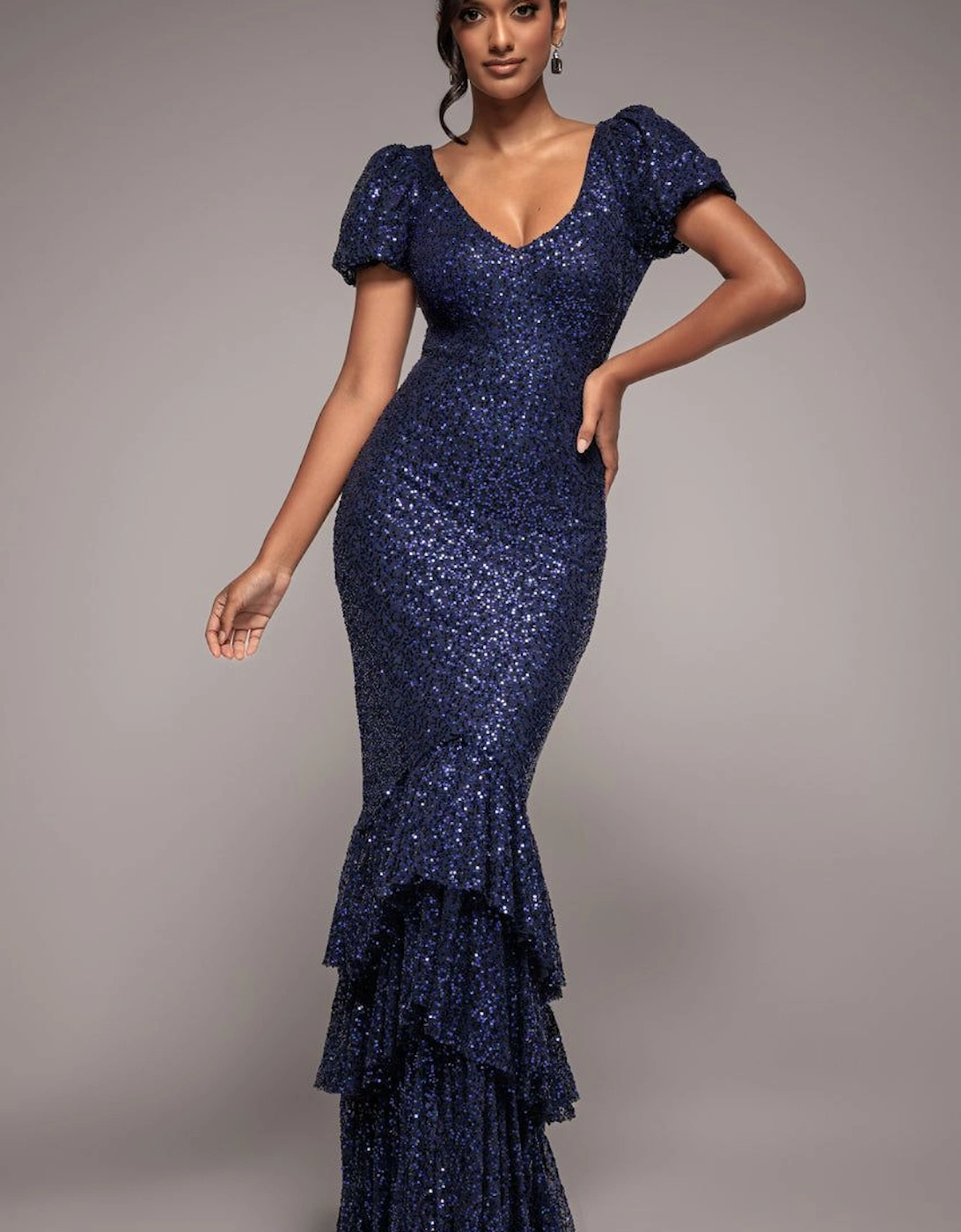 Puff Sleeve Tiered Hem Maxi Dress, 2 of 1