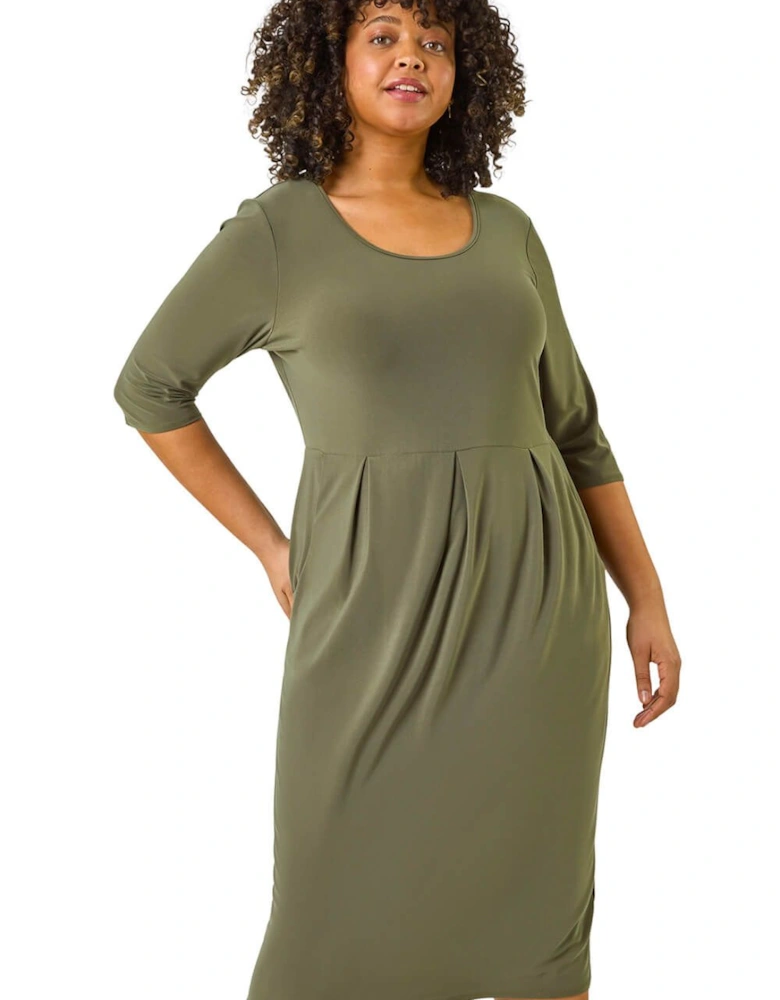 Curve Cocoon Pocket Detail Midi Dress