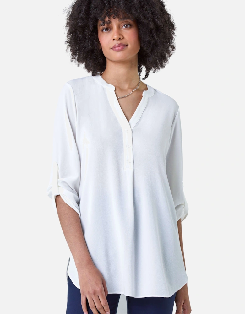 V-Neck Longline Tunic Blouse