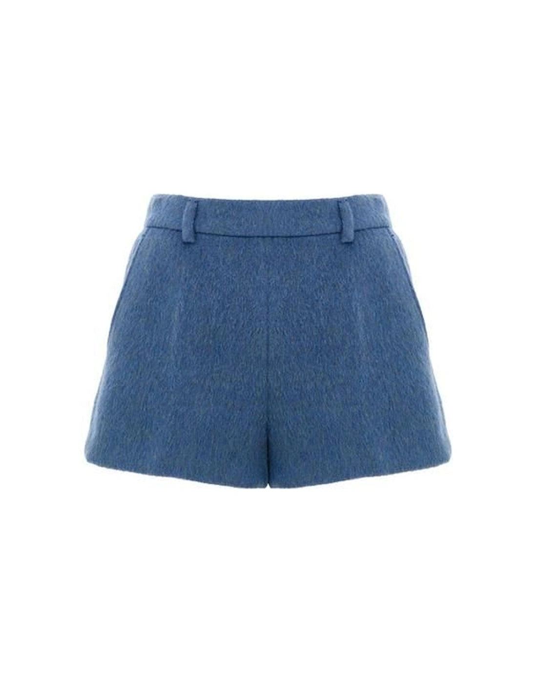 Wool Mohair Blend Shorts with Embroidered Logo and Side Zip-, 2 of 1