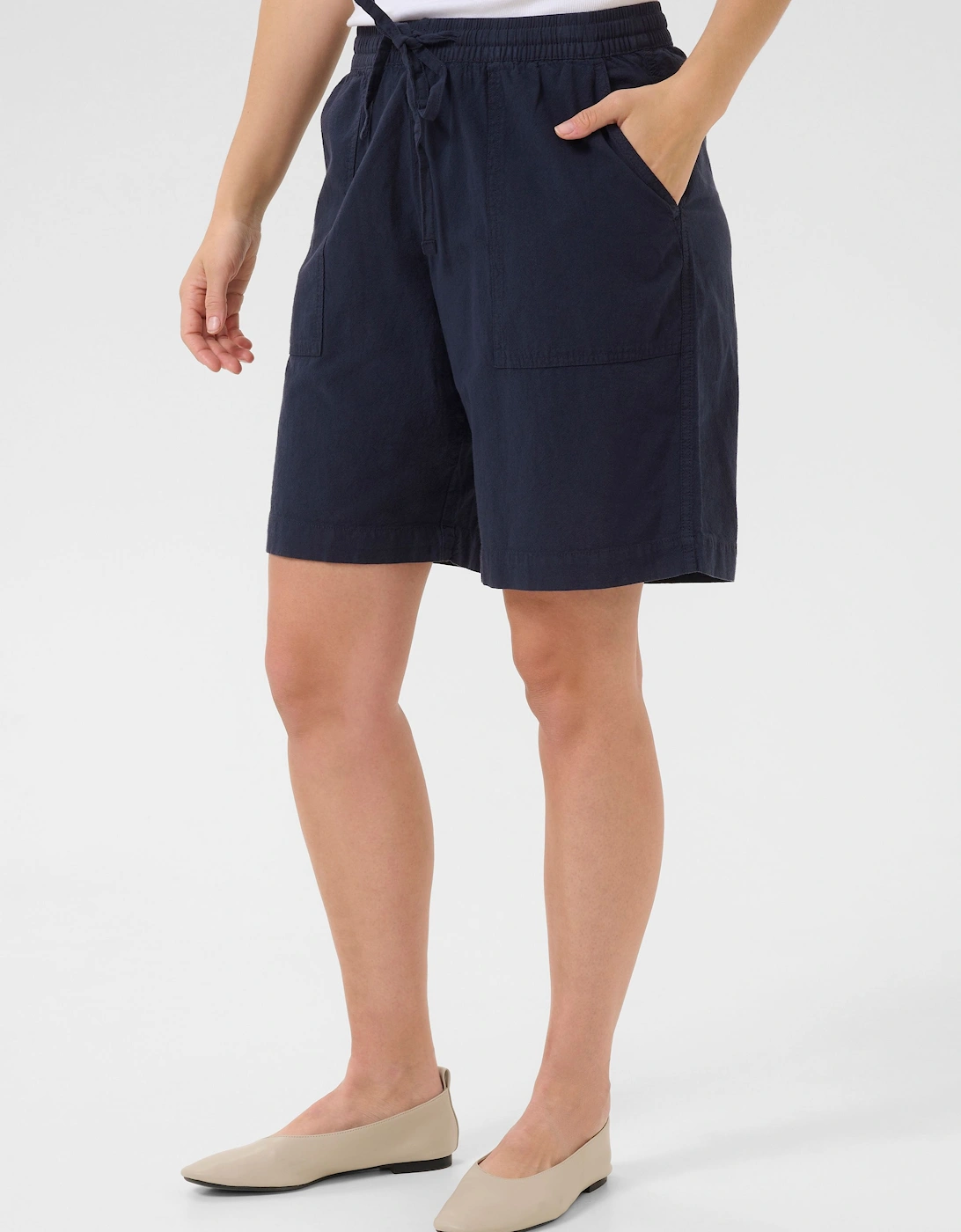 KAnaya Wide Legs Elastic Waist Shorts Plain, 2 of 1