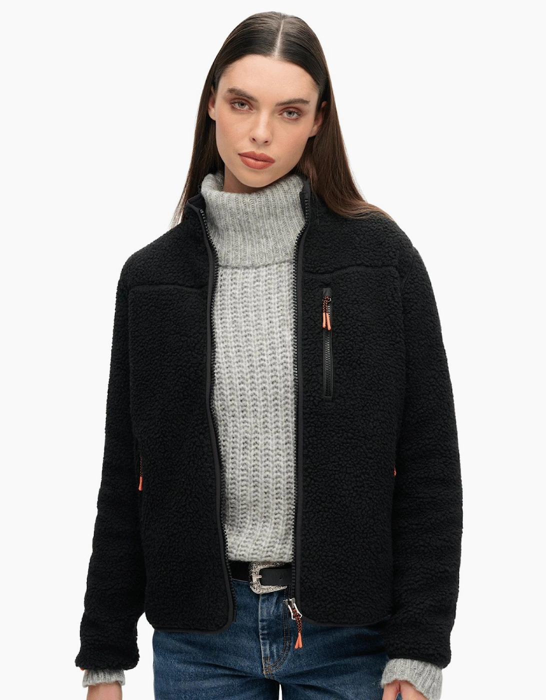 Superdry Women's Black Zipped Fleece Outdoor - Image 2