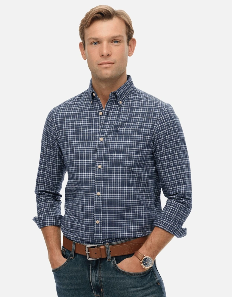 Mens Premium Check Oxford Long Sleeve Shirt