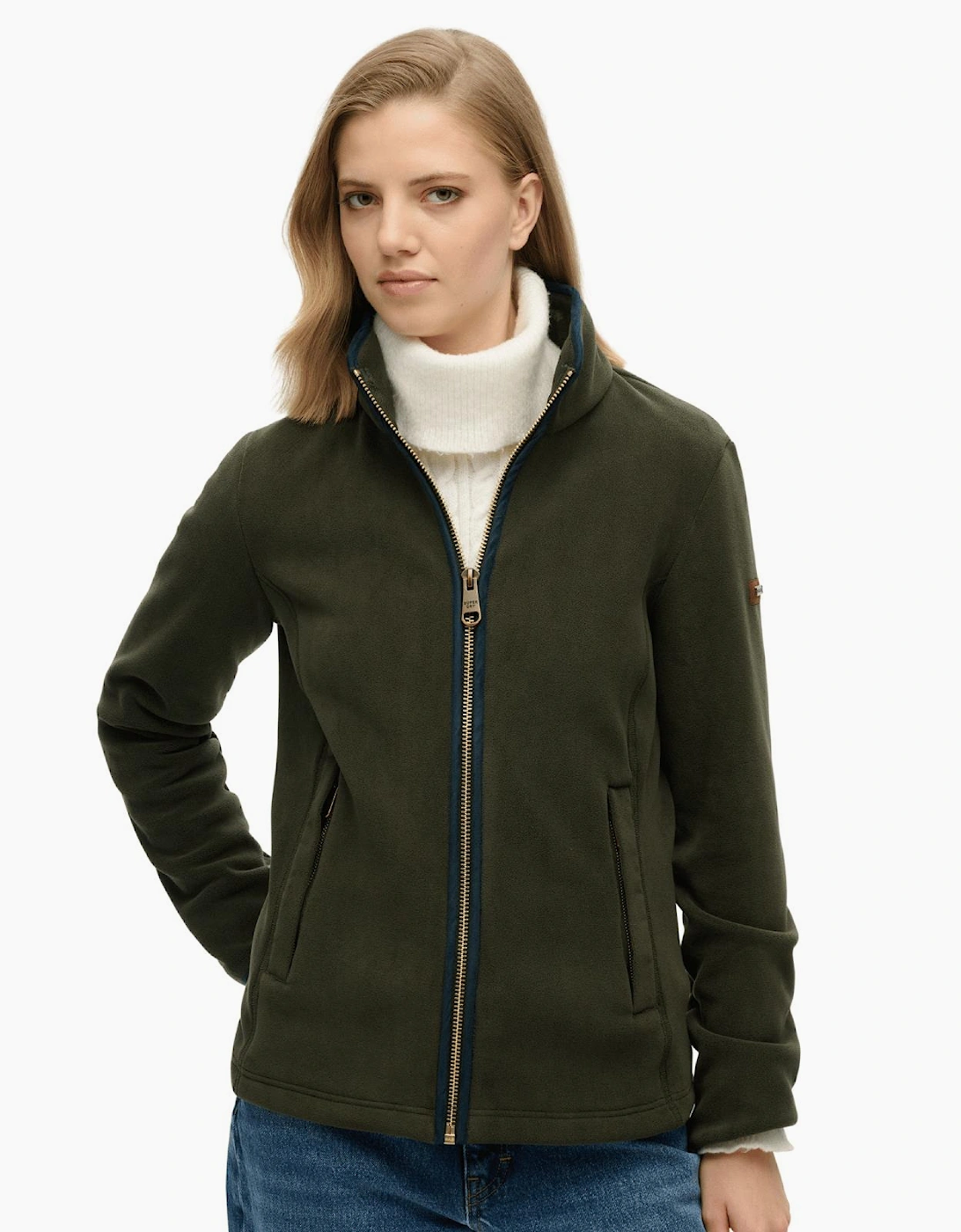 Superdry Women's Green Estate Full Zip Fleece - Size: 8