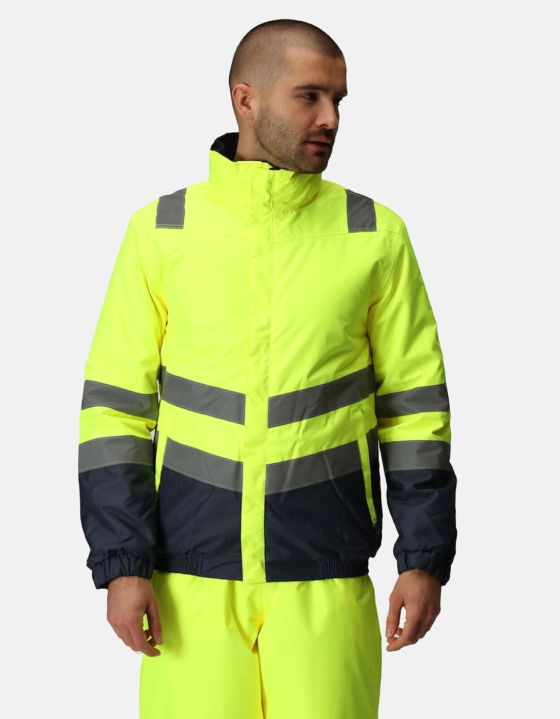 Professional Mens Pro HI-VIS Two Tone Bomber Jacket, 2 of 1