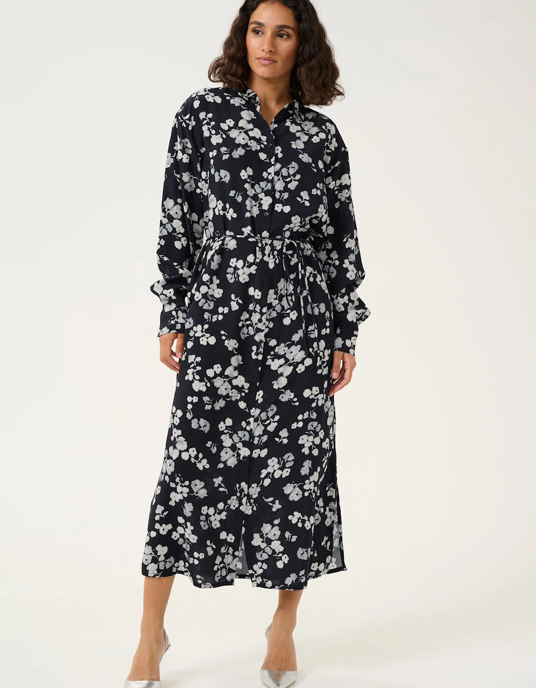 KAalice Maxi Length Belted Shirt Dress Printed, 2 of 1