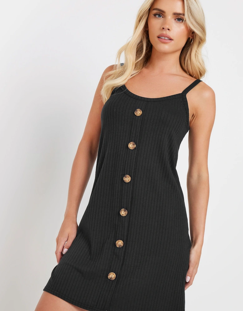 Petite Button Front Sleeveless Dress