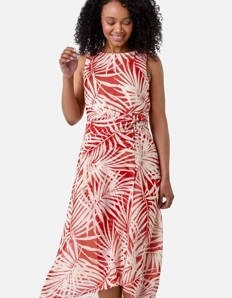 Petite Leaf Midi Wrap Dress